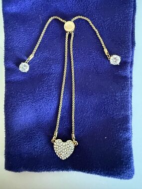 Lilly Pulitzer Gold-Tone Pavé Crystal Heart Slider Bracelet - Gold and Clear